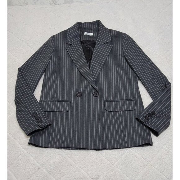 Anine Bing Womens Black Striped Double Breasted Blazer Long Sleeve Size S‎ - Picture 4 of 9